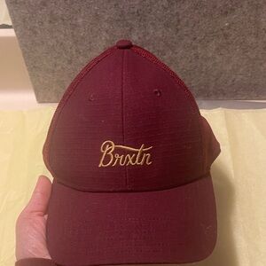 Brixton Burgundy Cap with Gold Script Logo